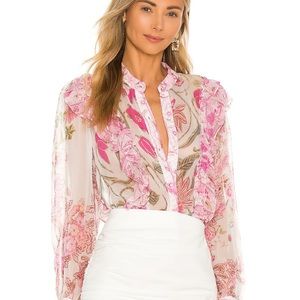 HEMANT AND NANDITA 
Tara Frilly Shirt in White - gently worn twice
Size S